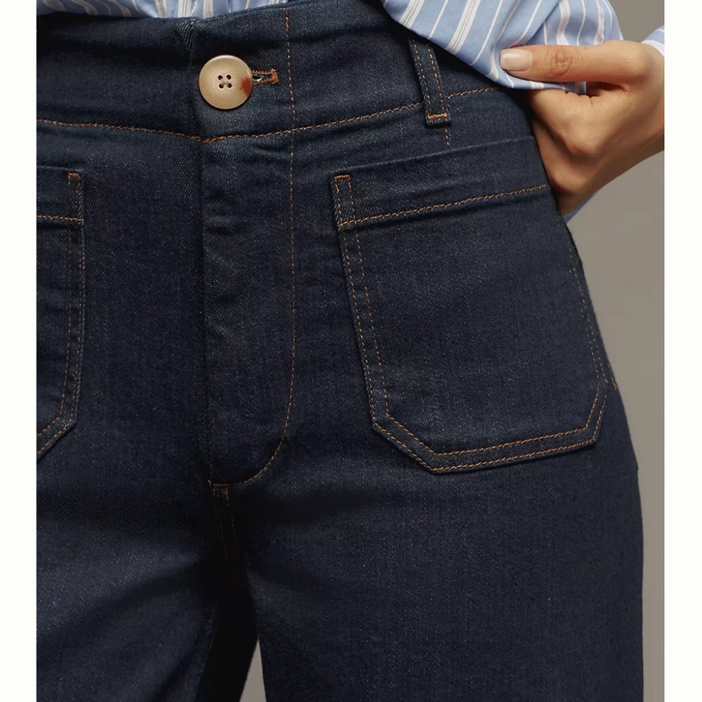 Maeve Colette dark wide leg jeans size 28 Anthropologie